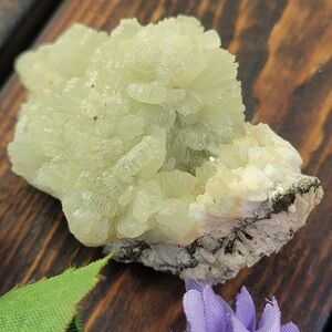 Prehnite from Boulemane, Morocco - Rock Specimen with Light Green Crystals